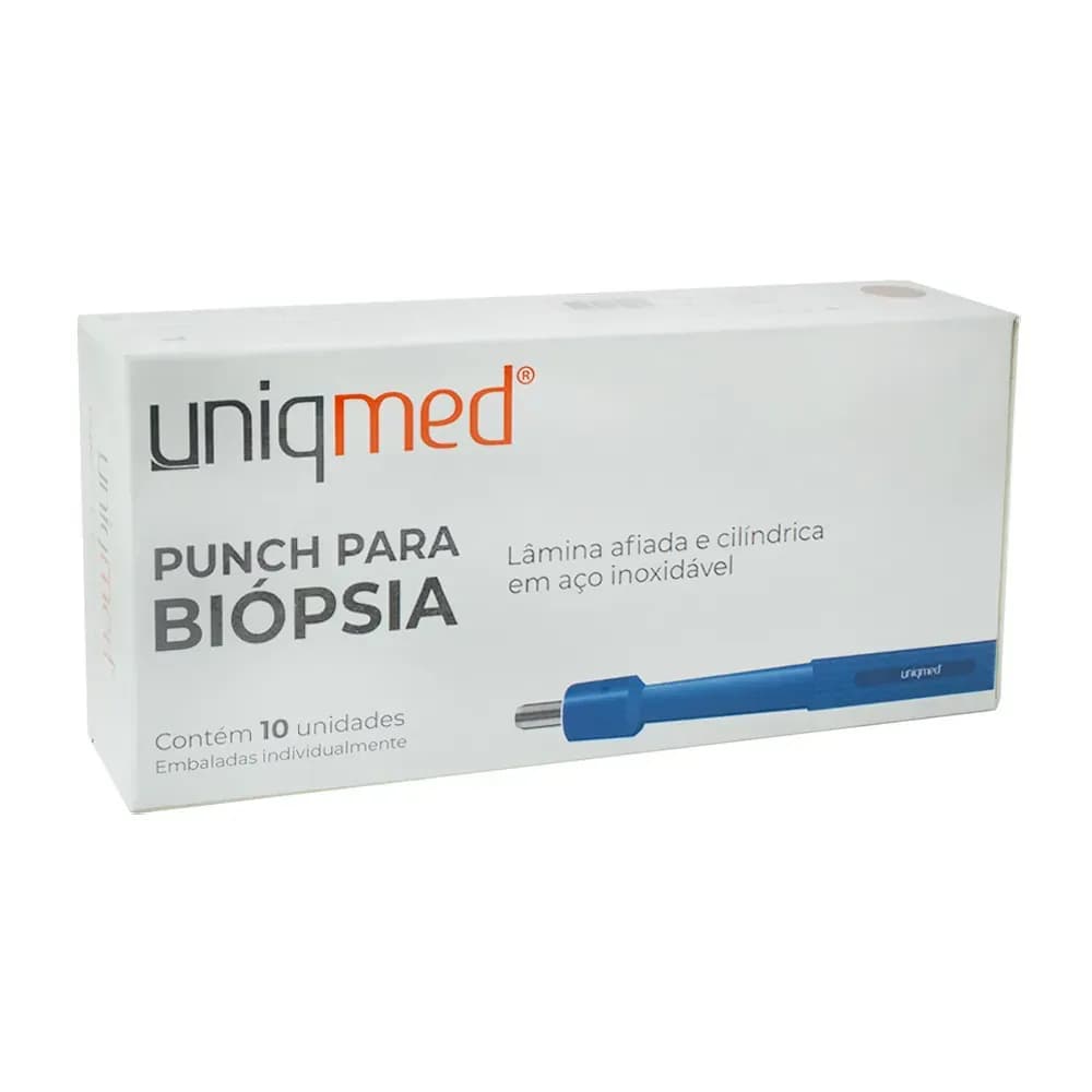 PUNCH BIÓPSIA DERMATOLÓGICO DESCARTÁVEL 10 UNIDADES UNIQMED