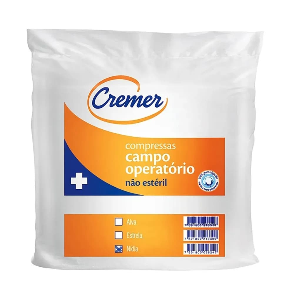 COMPRESSA CAMPO OPERATÓRIO NÍDIA NÃO ESTÉRIL C/50UN CREMER