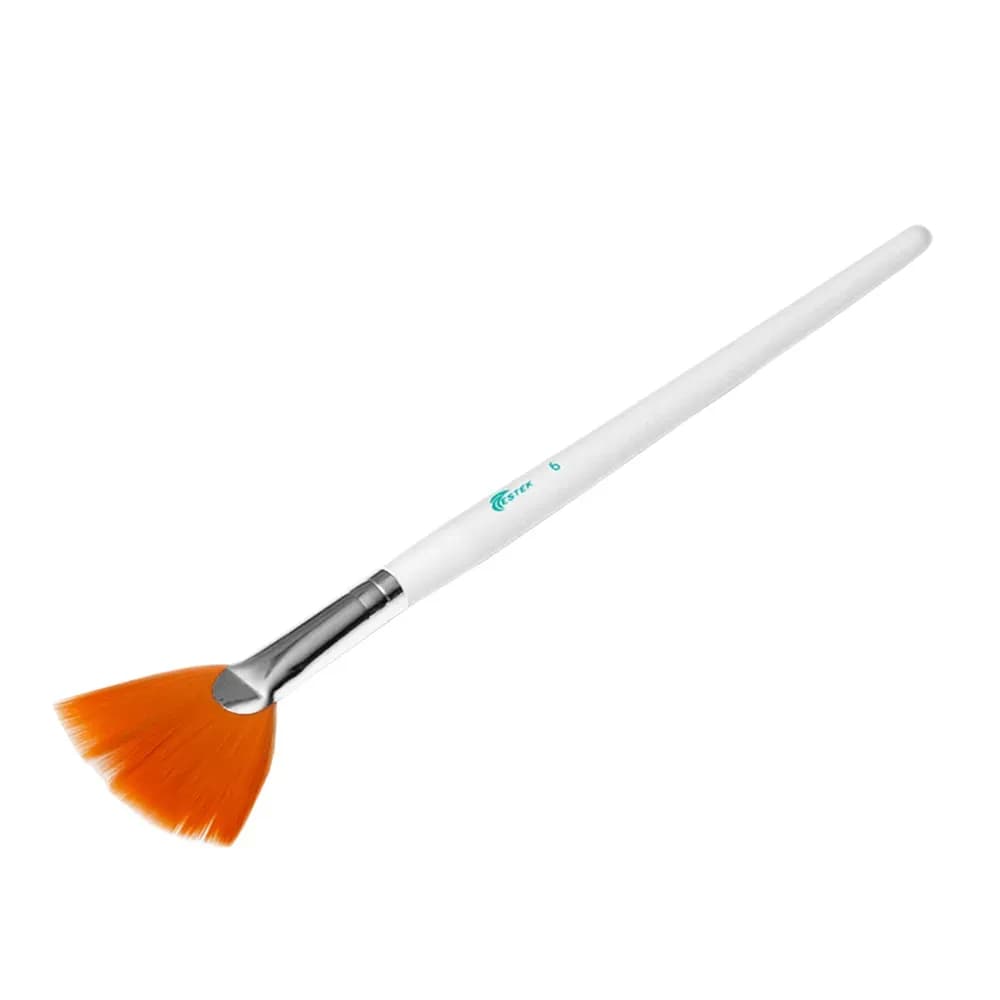 PINCEL FÁCIAL DE SEDA SINTÉTICA PARA SKINCARE BRANCO ESTEK