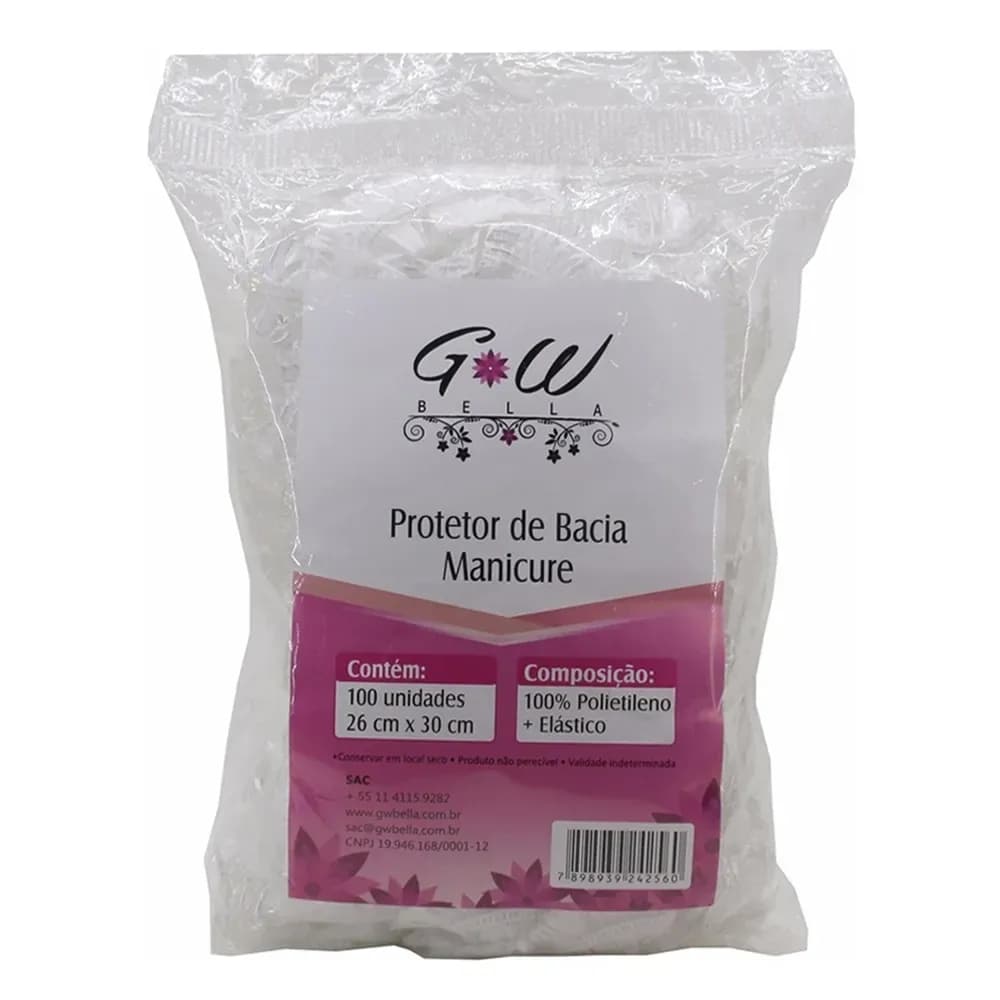 PROTETOR DE BACIA MANICURE PLÁSTICA DESCARTÁVEL C/100UN GW