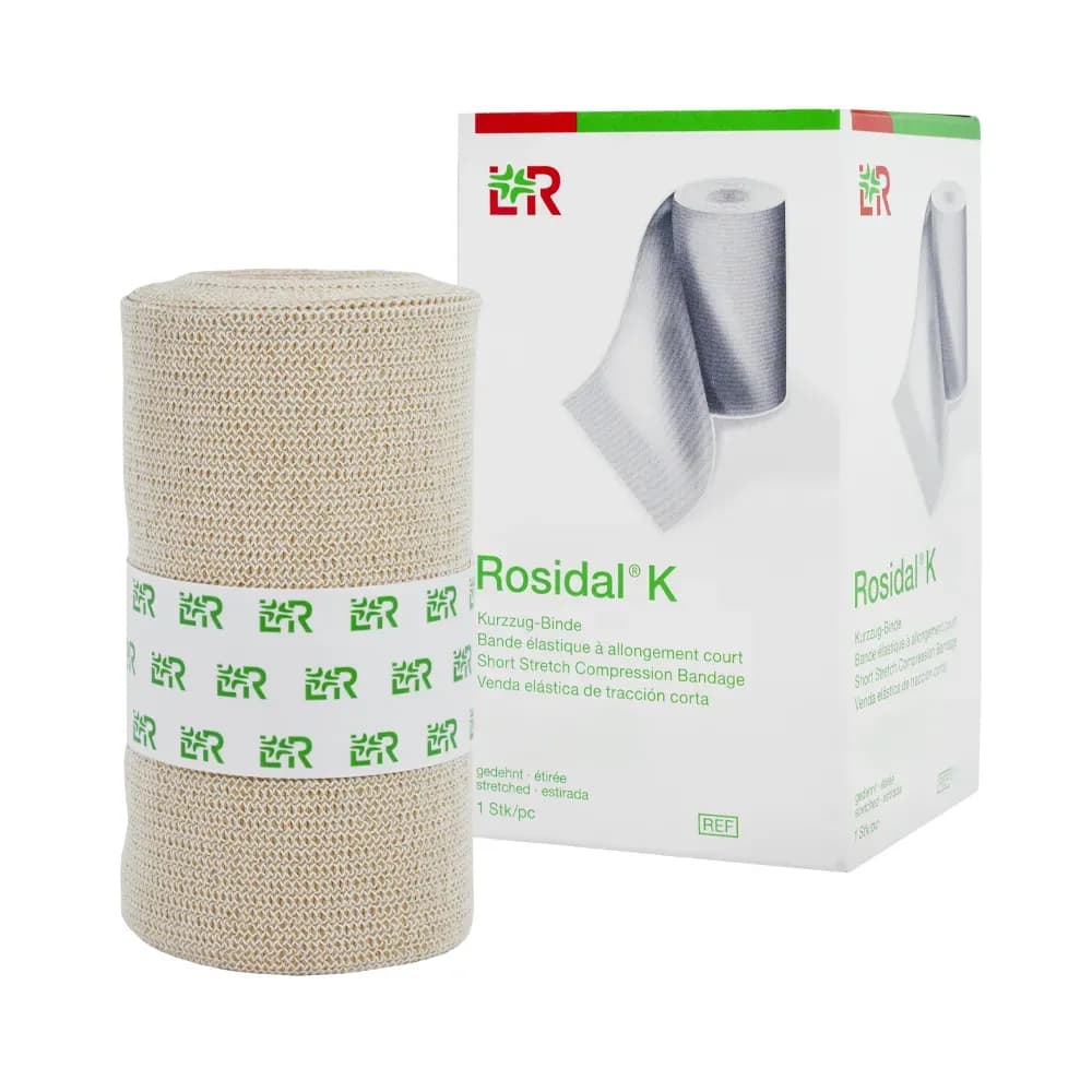BANDAGEM ELÁSTICA DE ALTA COMPRESSÃO BEGE 5M ROSIDAL K LR