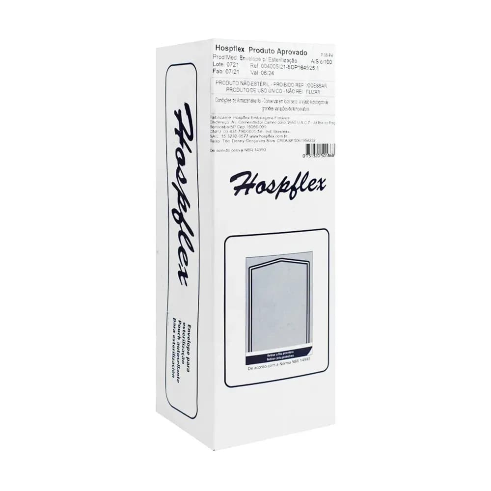 ENVELOPE AUTO SELANTE PARA ESTERILIZAÇÃO C/100UN HOSPFLEX
