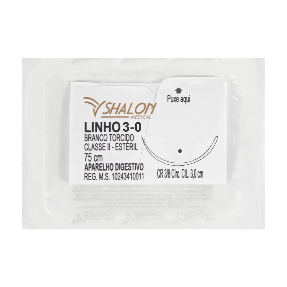 FIO SUTURA LINHO BRANCO TORCIDO APARELHO DIGESTIVO SHALON