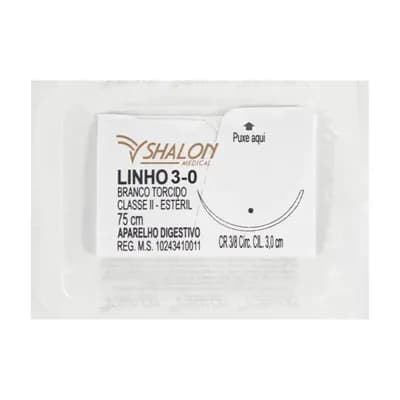 FIO SUTURA LINHO BRANCO TORCIDO APARELHO DIGESTIVO SHALON