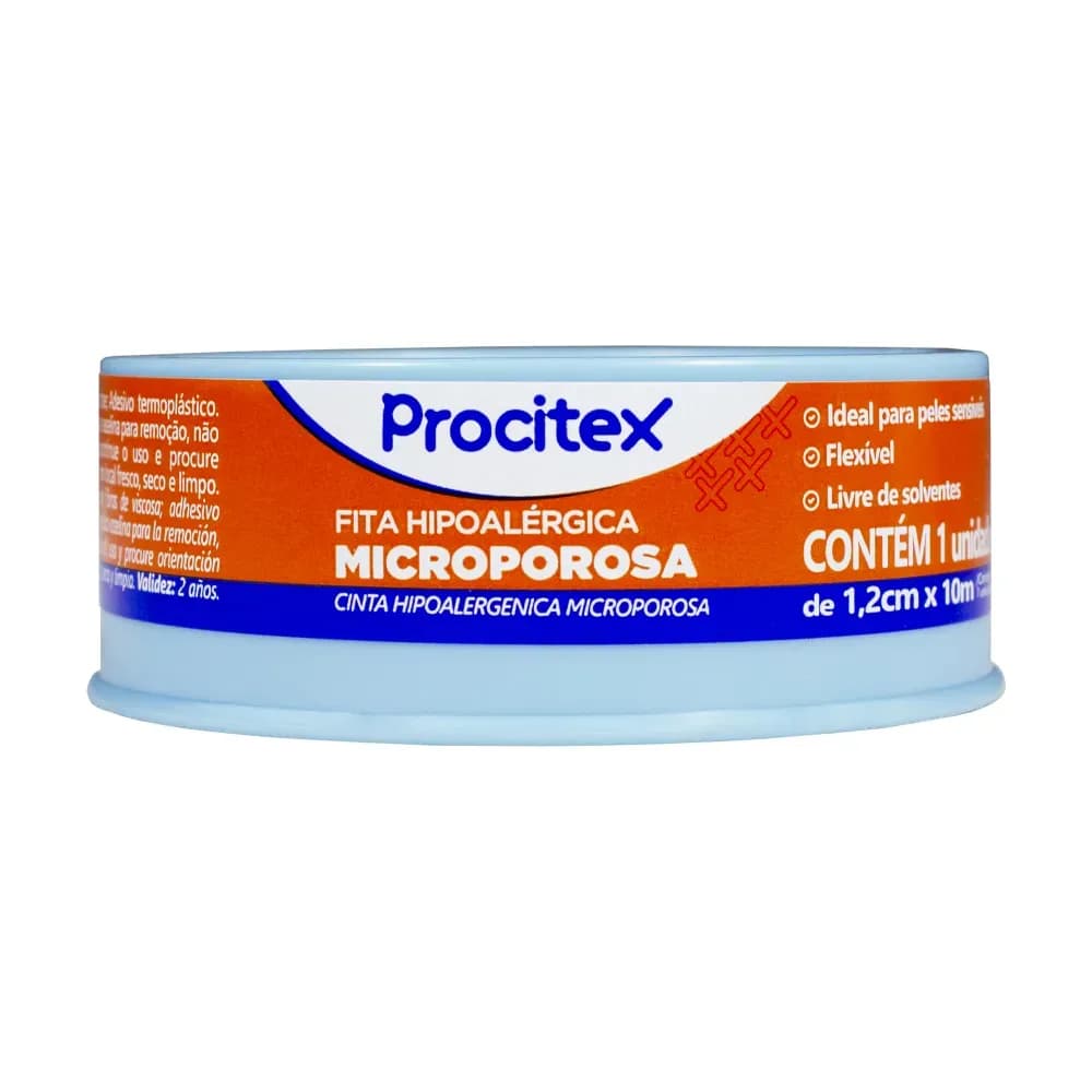 FITA MICROPORE BRANCA HIPOALÉRGICA PELE SENSÍVEL PROCITEX