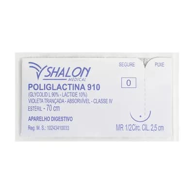 FIO SUTURA POLIGLACTINA 910 APARELHO DIGESTIVO SHALON