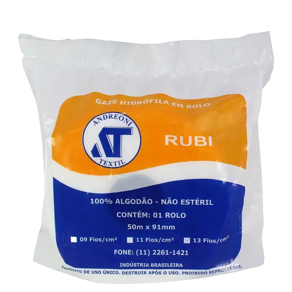 GAZE EM ROLO 100% ALGODÃO NÃO ESTÉRIL ANDREONI TEXTIL