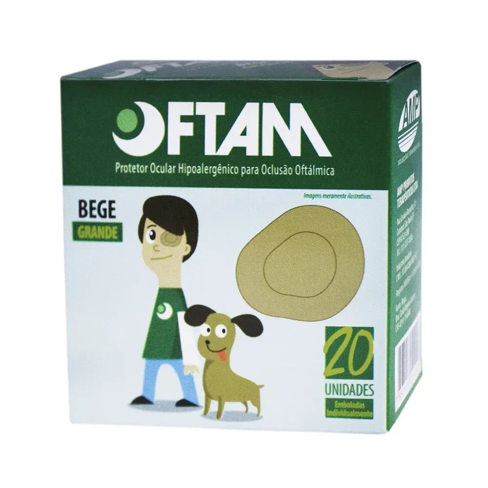 PROTETOR OCULAR HIPOALERGÊNICO BEGE C/20 UN OFTAM AMP
