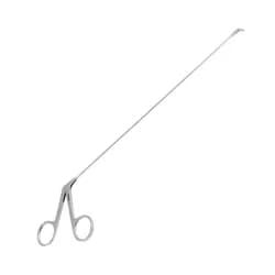 Pinça Micro Laringe Saito Angulada para Esquerda 26cm