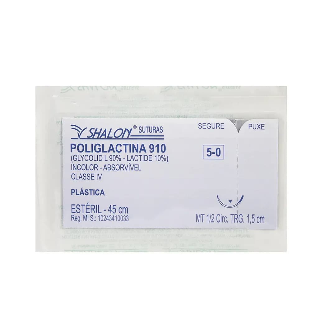 FIO SUTURA POLIGLACTINA INCOLOR PARA PLÁSTICA SHALON
