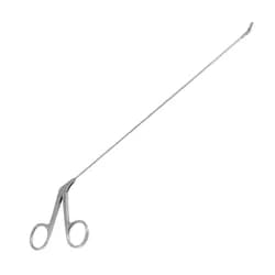 Pinça Micro Laringe Saito Angulada para Direita 26cm