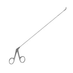Pinça Micro Laringe Jacaré Angulada para Cima 26cm