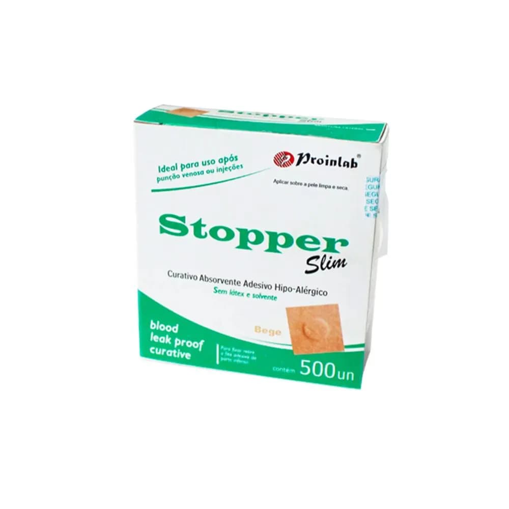 Curativo Stopper Bege Hipoalergênico Slim Cx c/500 Unid - Proinlab