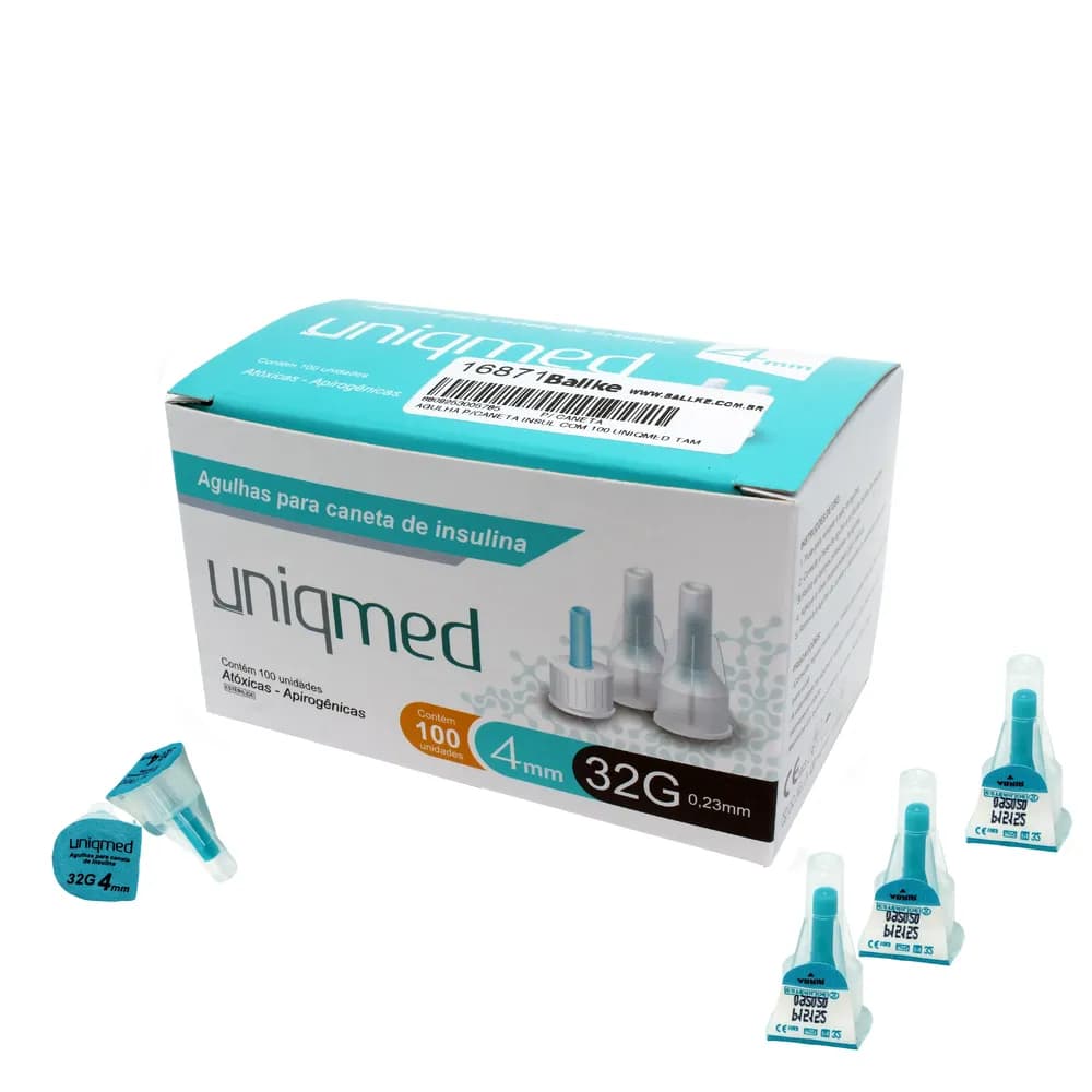 AGULHA PARA CANETA DE INSULINA C/100UN UNIQMED