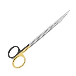 Tesoura Joseph Curva com Vídea e Supercut preto e dourado 17cm