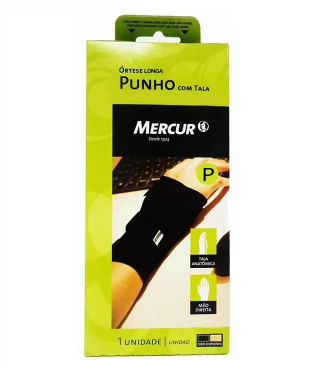 TALA EM TECIDO LONGA PARA PUNHO PRETA MERCUR