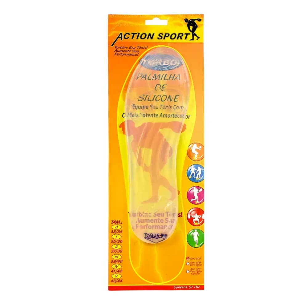 PALMILHA PLANA SILICONE O PAR ACTION SPORT