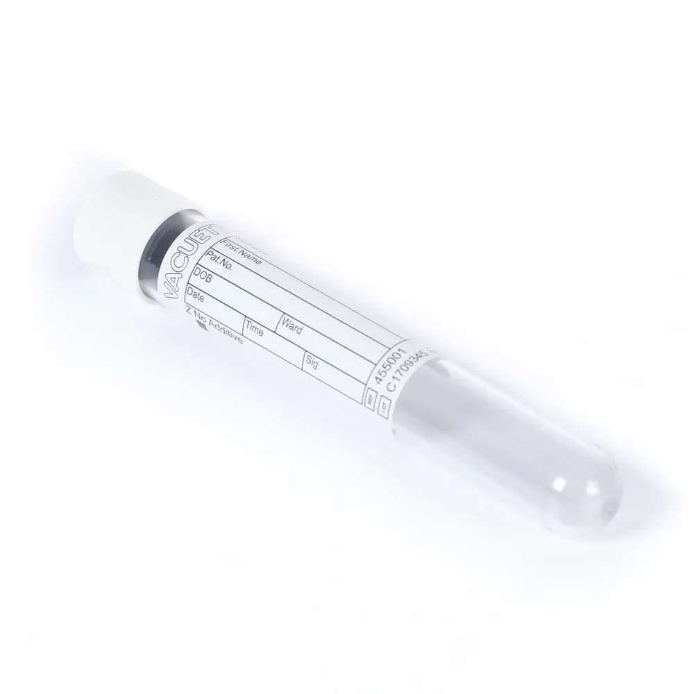 Tubo Vacuette 9 ml c/ 50 Unid - Tampa Branca Anel Preto