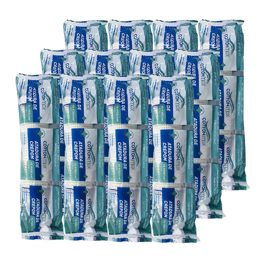 ATADURA DE CREPOM 13 FIOS COM 12 UNIDADES COTTONMAX ERIMAX