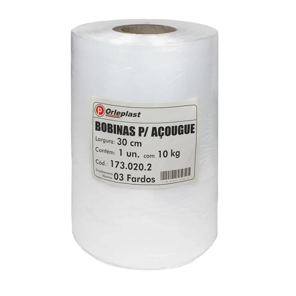 BOBINA PLÁSTICA FOLHA SIMPLES 10KG ORLEPLAST