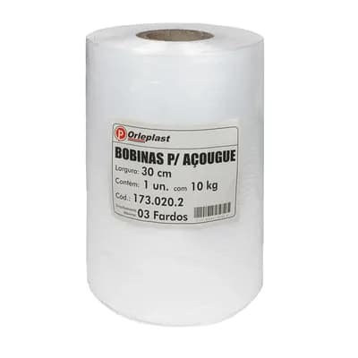 BOBINA PLÁSTICA FOLHA SIMPLES 10KG ORLEPLAST