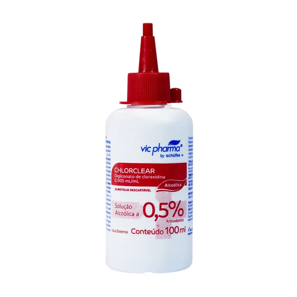 CLOREXIDINA ALCOÓLICA 0,5% CHLORCLEAR ANTISSÉPTICO VICPHARMA