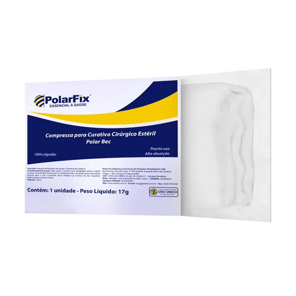 COMPRESSA DE GAZE CIRÚRGICO POLAR BEC ESTÉRIL POLARFIX
