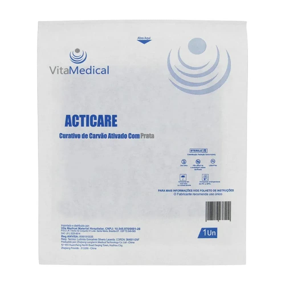 CURATIVO CARVÃO ATIVADO COM PRATA ACTICARE AG VITA MEDICAL