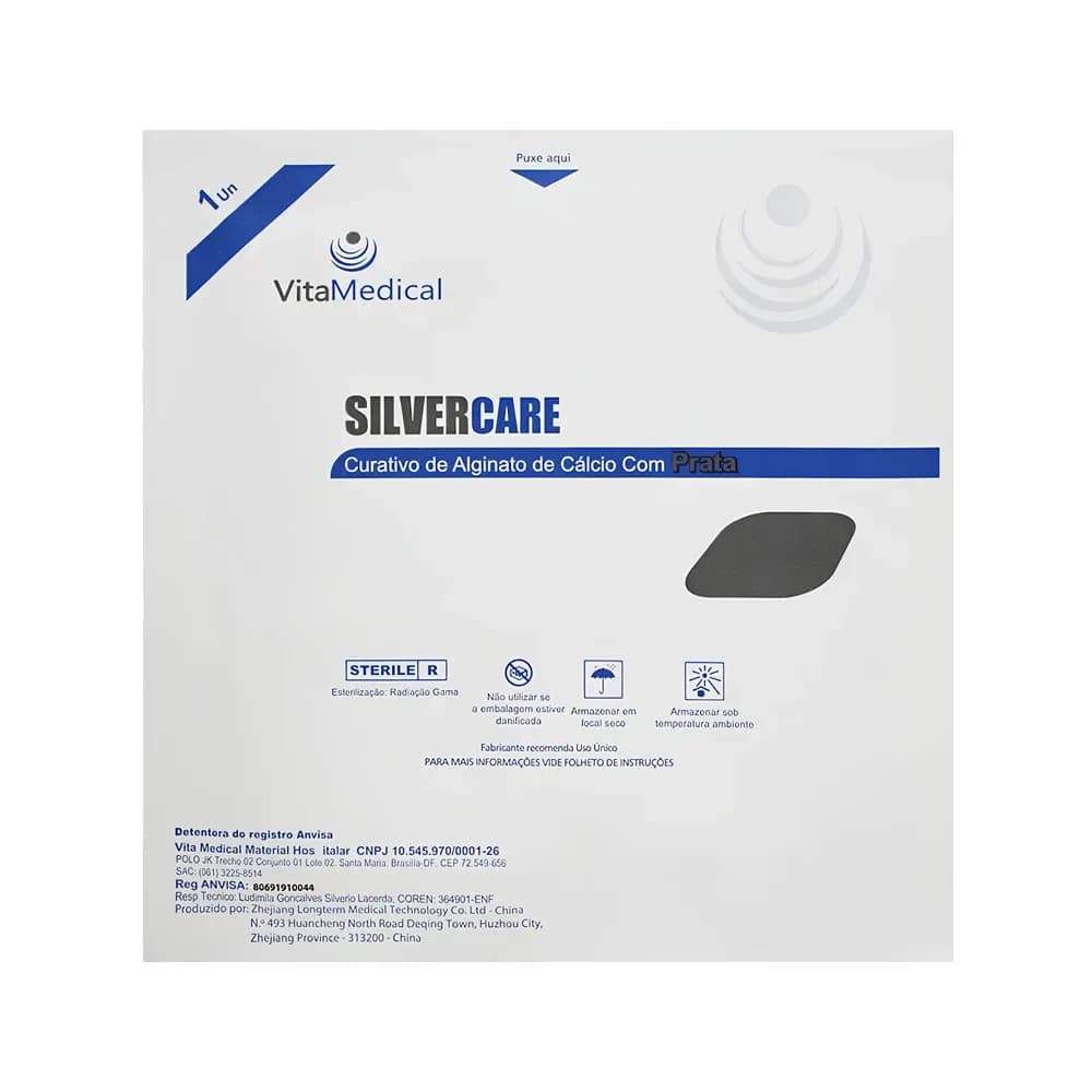 CURATIVO DE ALGINATO DE CÁLCIO COM PRATA VITA MEDICAL