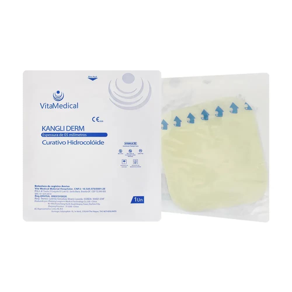 CURATIVO HIDROCOLÓIDE SEM BORDA KANGLI DERM VITA MEDICAL