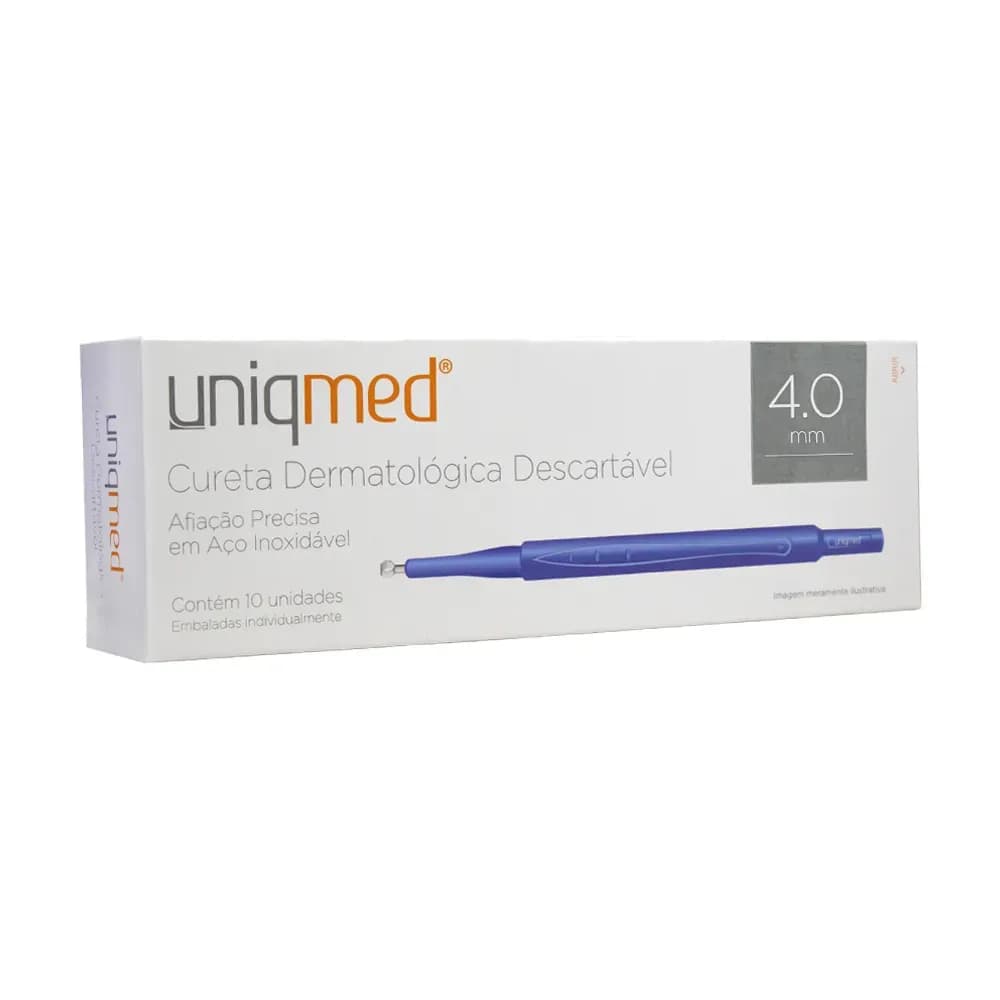 CURETA DERMATOLÓGICA DESCARTÁVEL AZUL 10 UNIDADES UNIQMED