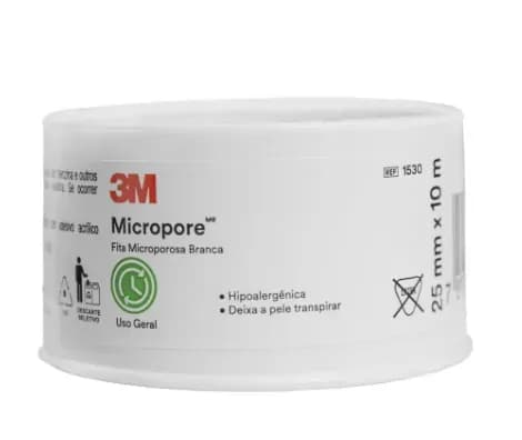 FITA MICROPORE HIPOALERGÊNICA BRANCA 3M