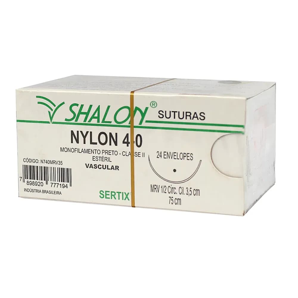 FIO SUTURA NYLON PRETO CIRURGIA VASCULAR CX C/24UN SHALON