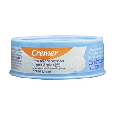 FITA MICROPORE BRANCA HIPOALÉRGICA PARA PELE SENSÍVEL CREMER