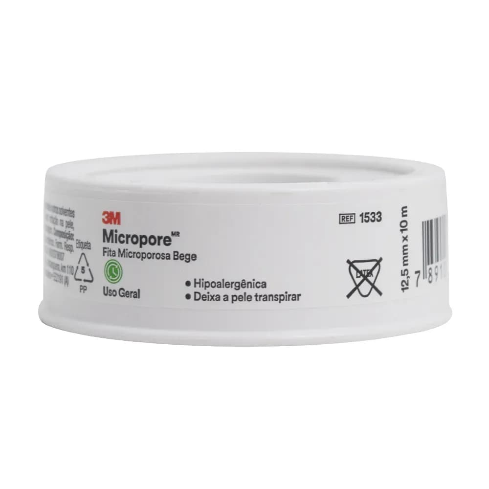 FITA MICROPORE HIPOALERGÊNICA BEGE 3M