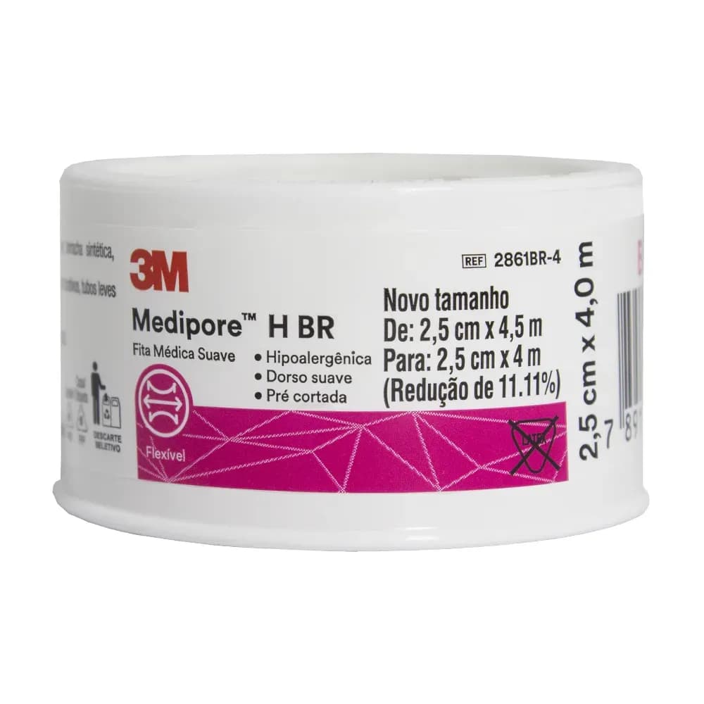 FITA MICROPORE HIPOALERGÊNICA SUAVE BRANCA MEDIPORE 3M