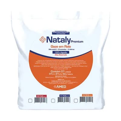 GAZE EM ROLO TIPO QUEIJO 91CMX9,1CM NATALY PREMIUM AMED