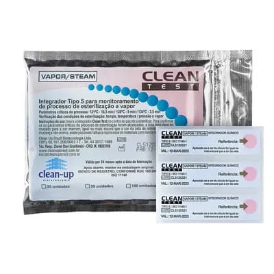 INDICADOR QUIMICO CLASSE 5 ESTERILIZAÇÃO A VAPOR CLEAN UP