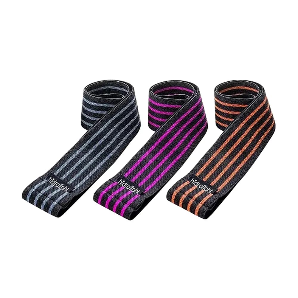 KIT 3 FAIXAS ELÁSTICAS PARA EXERCÍCIOS HIP BAND HIDROLIGHT