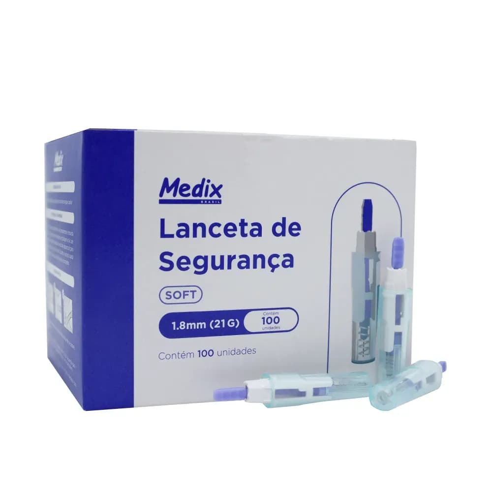 LANCETA DE SEGURANCA SOFT 100UN MEDIX