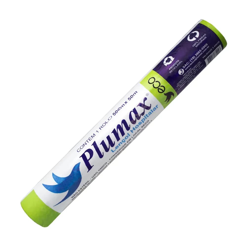 LENÇOL DE PAPEL HOSPITALAR DESCARTÁVEL ECOLÓGICO PLUMAX