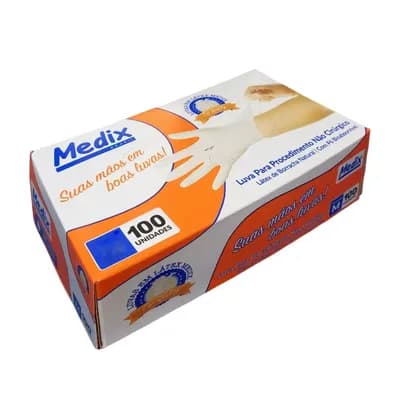 LUVA DE LÁTEX PARA PROCEDIMENTO COM PÓ 100UN MEDIX