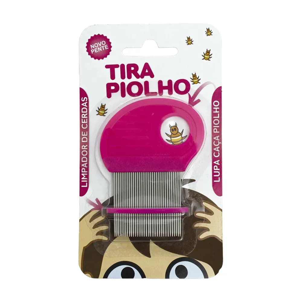 PENTE FINO TIRA PIOLHO DE AÇO LIMPADOR DE CERDAS E LUPA 3B