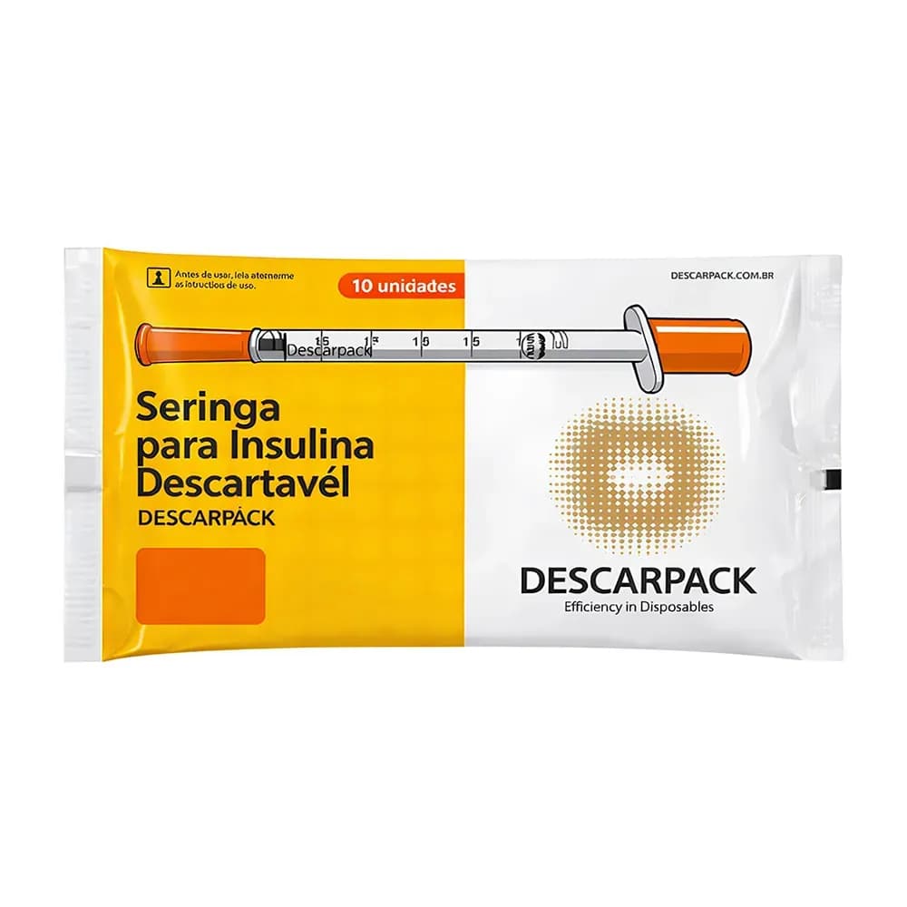 SERINGA PARA INSULINA COM AGULHA FIXA 10UN DESCARPACK
