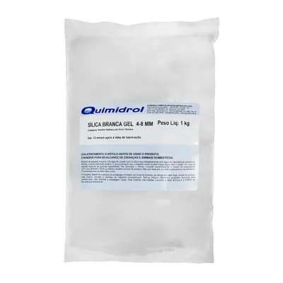 SÍLICA DESUMIDIFICADOR EM GEL PACOTE DE 1KG 4/8MM QUIMIDROL