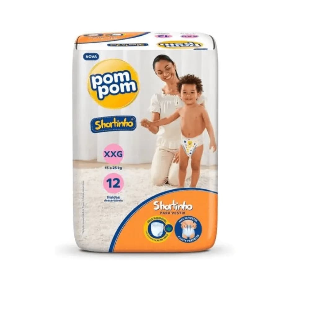 Fralda Pompom Shortinho Jumbinho XXG C/12 UN 20442-0