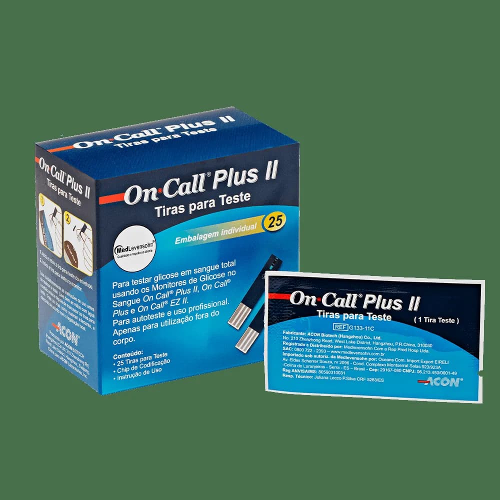 On Call® Plus II tira para teste de glicemia individualizada