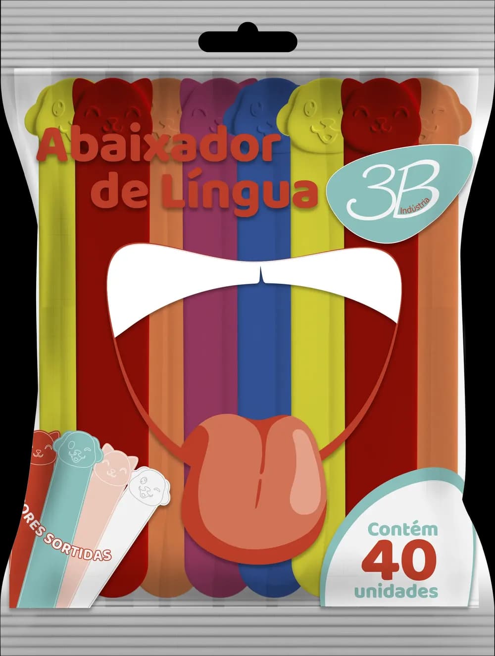 Abaixador de Língua Colorido com Aroma C/40UN - 690