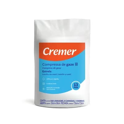 Compressa de Gaze 13F 7,5 X 7,5CM 1PCT X 500PC Estrela 158403
