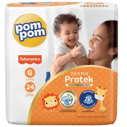 Fralda Pompom Derma Protek Jumbo G C/24UN 20369-0